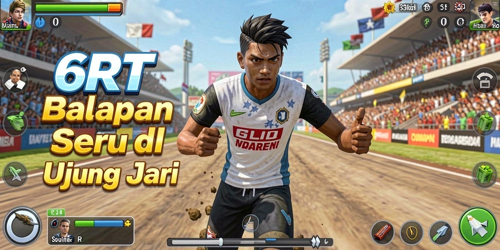 Gameplay Racing mendebarkan dalam 6RT dengan mobil-mobil cepat dan lintasan menantang.