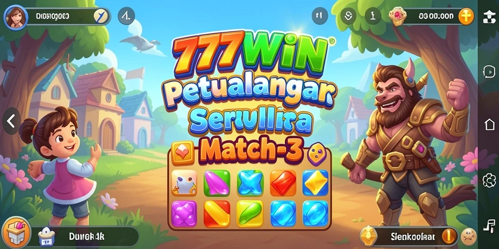 Tampilan menarik dari gameplay 777WIN dengan permata berwarna-warni.