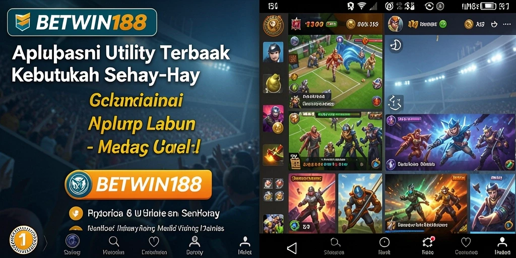 Tampilan utama BETWIN188 dengan berbagai fitur utility yang praktis.