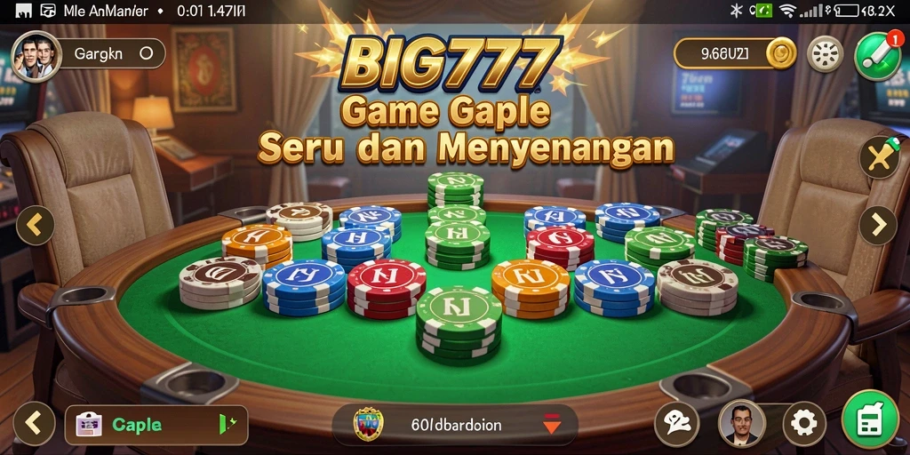 Tampilan utama permainan Gaple di BIG777 yang menarik dan interaktif.