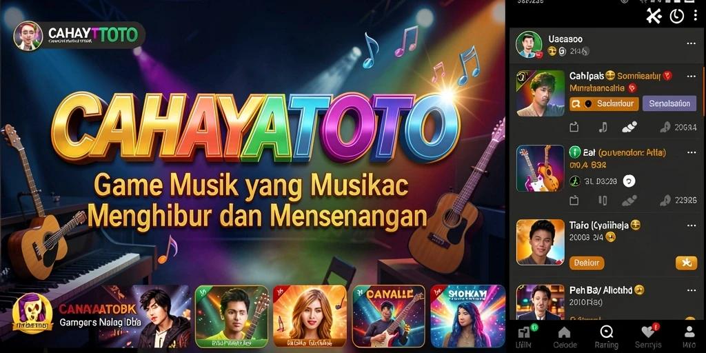 Screenshot utama CAHAYATOTO menampilkan gameplay interaktif musik yang seru.