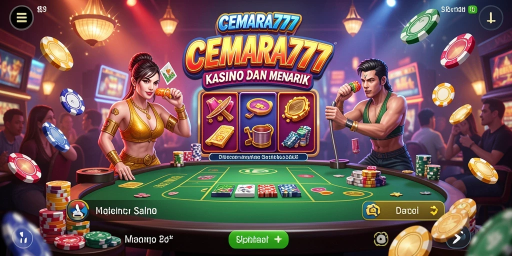 Screenshot utama CEMARA777 menampilkan gameplay seru kasino.