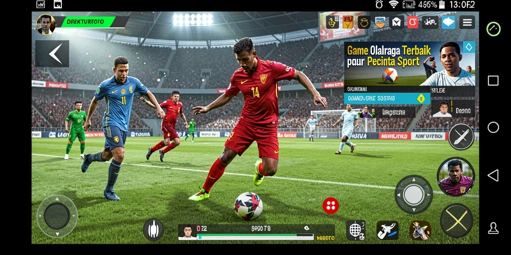 Screenshot DIREKTURTOTO menampilkan aksi menegangkan di lapangan olahraga.