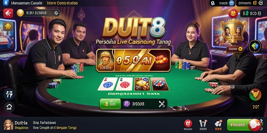 Gameplay Live Casino menarik dalam aplikasi DUIT8.