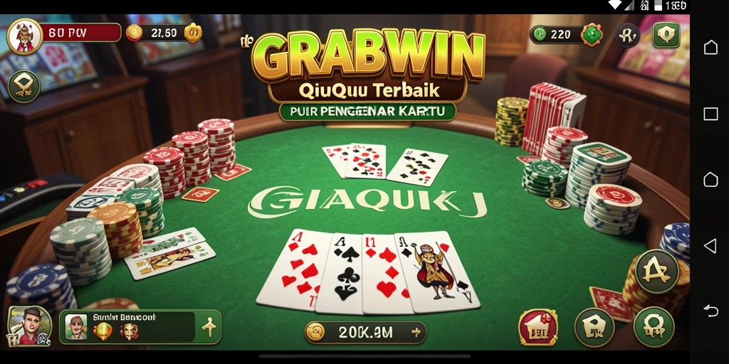 Tangkapan layar gameplay QiuQiu yang seru di GRABWIN.