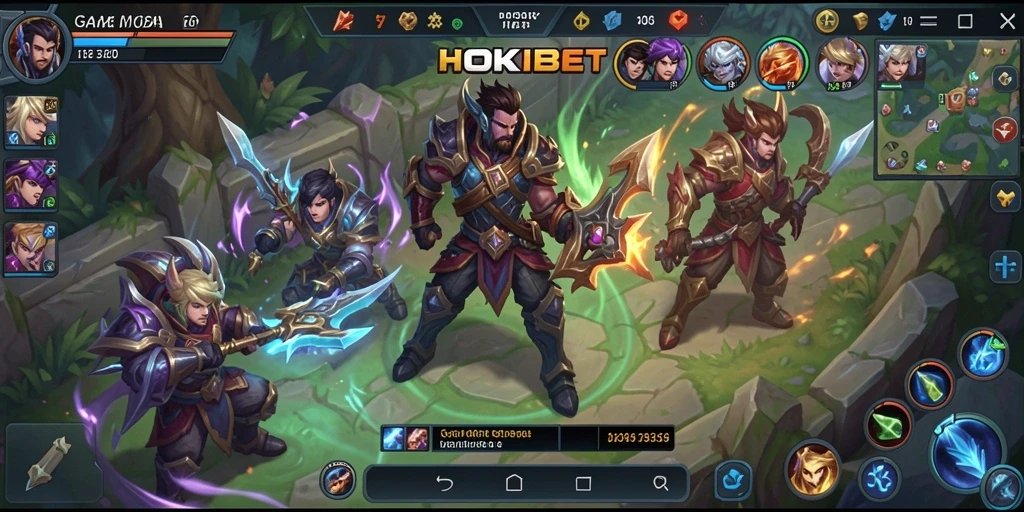 Screenshot HOKIBET menampilkan aksi seru dalam permainan MOBA.