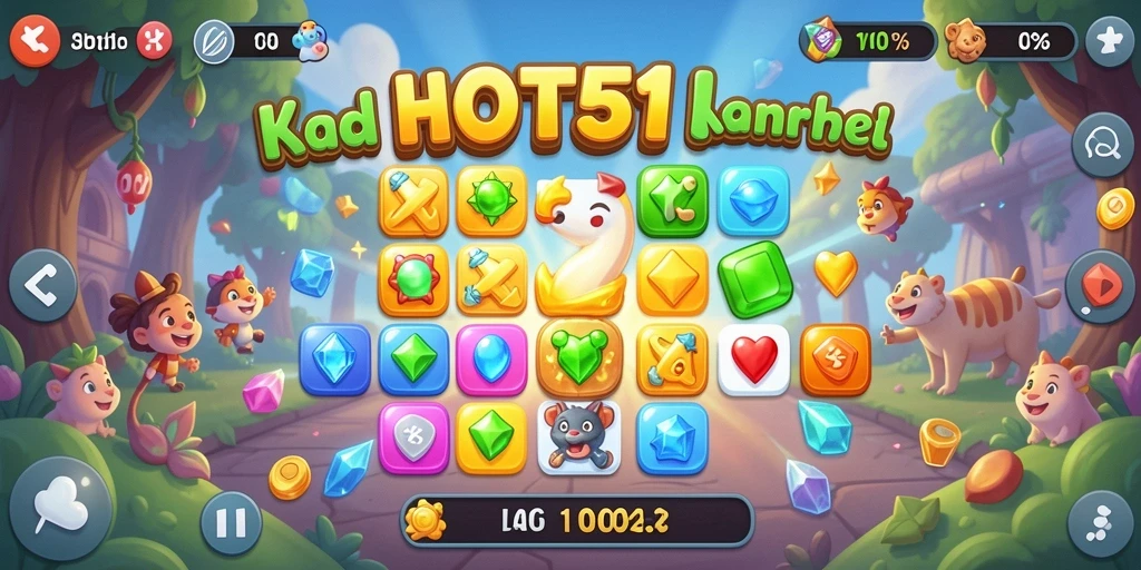 Tampilan gameplay HOT51 yang menawan dan penuh warna.