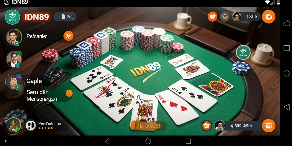 Screenshot IDN89 menampilkan gameplay Gaple yang menegangkan.