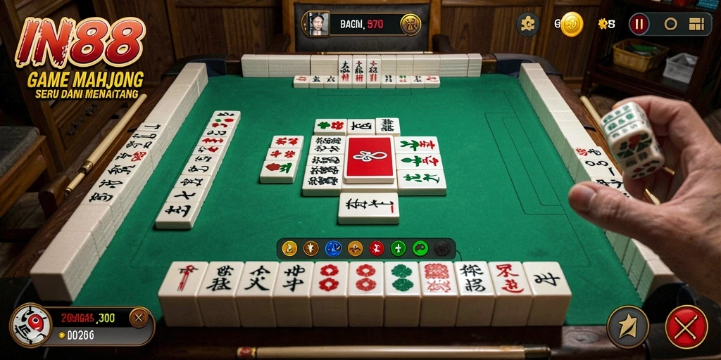 Tampilan gameplay seru di IN88 saat bermain Mahjong.