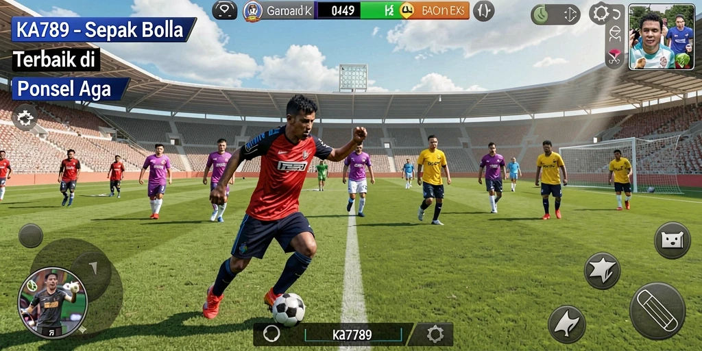 Tangkapan layar menunjukkan aksi luar biasa dalam permainan sepak bola.