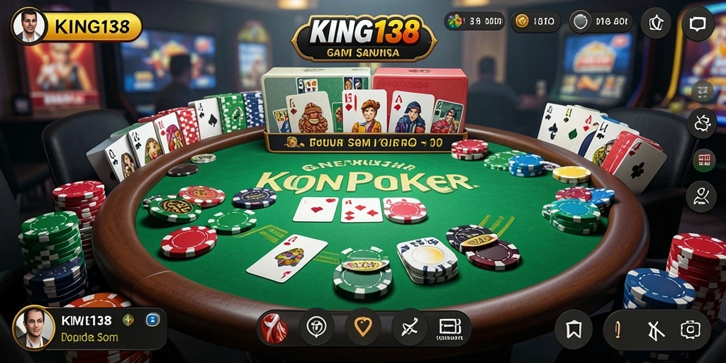 Tampilan gameplay Poker KING138 yang seru dan interaktif.
