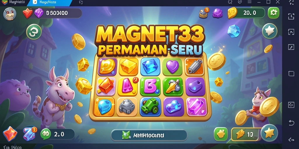 Tampilan gameplay MAGNET33 dengan elemen warna-warni dan tantangan menarik.