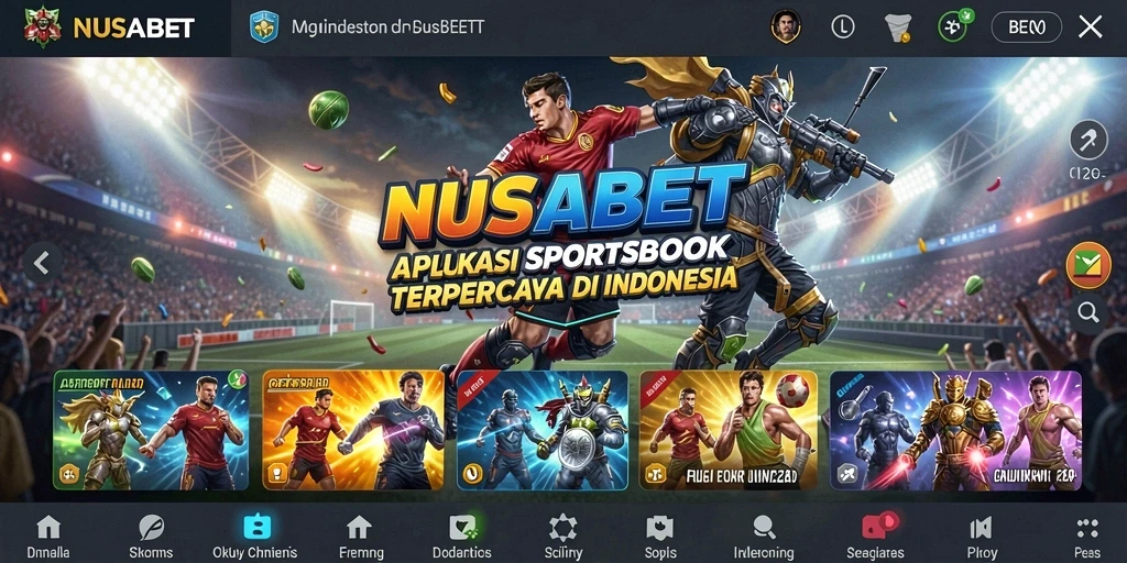 Tampilan gameplay NUSABET yang menarik dan informatif.