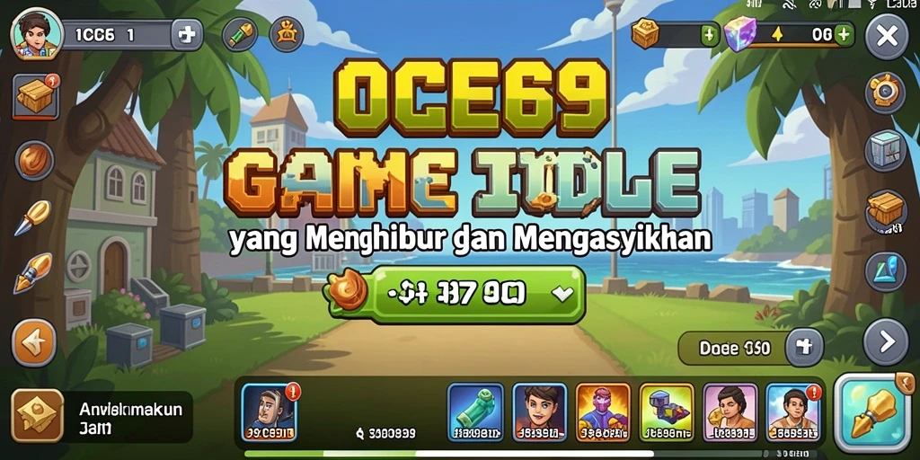 Tampilan gameplay OCE69 dengan karakter yang berkembang otomatis