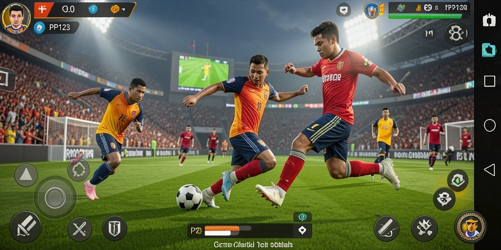 Tampilan gameplay PP123 yang seru dan kompetitif di arena olahraga.