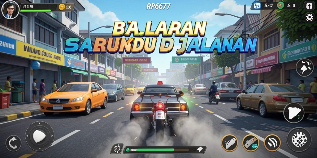 Gameplay Racing RP6677 yang mendebarkan di tengah jalanan yang menantang.