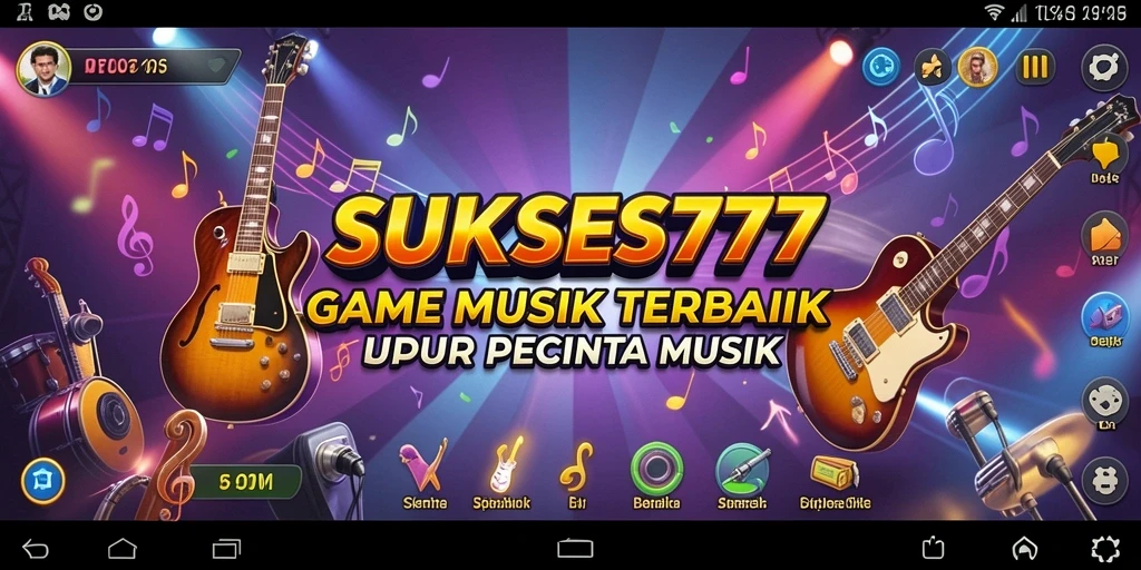 Tampilan gameplay menarik dalam SUKSES777 dengan banyak musik.