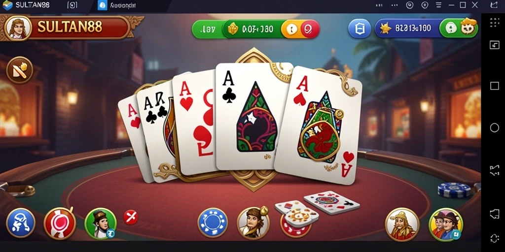 Tangkapan layar gameplay SULTAN88 dengan suasana permainan Domino yang seru.