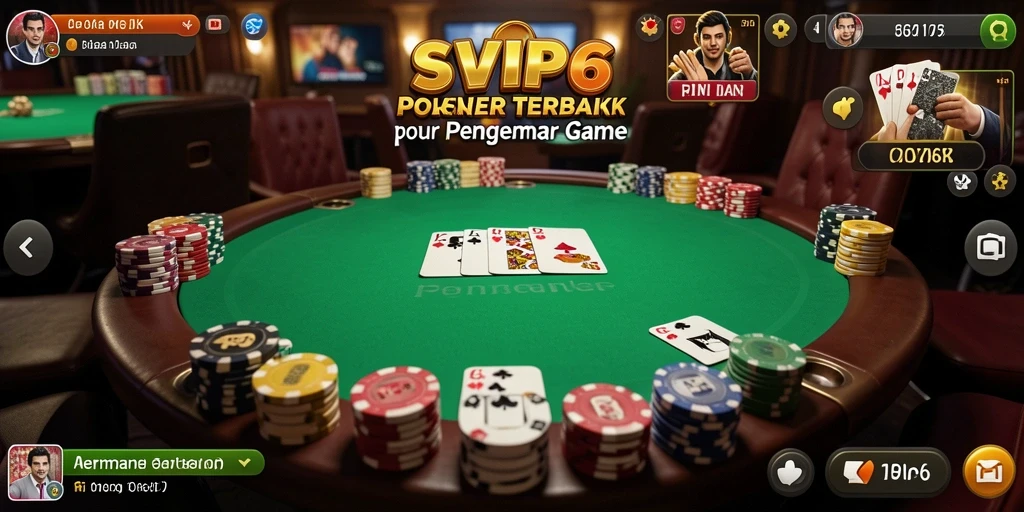 Screenshot gameplay SVIP6 menampilkan suasana poker yang seru dan menegangkan.