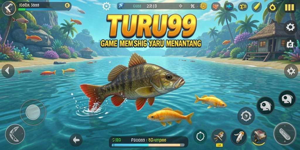 Screenshot TURU99 menampilkan momen menegangkan saat memancing.