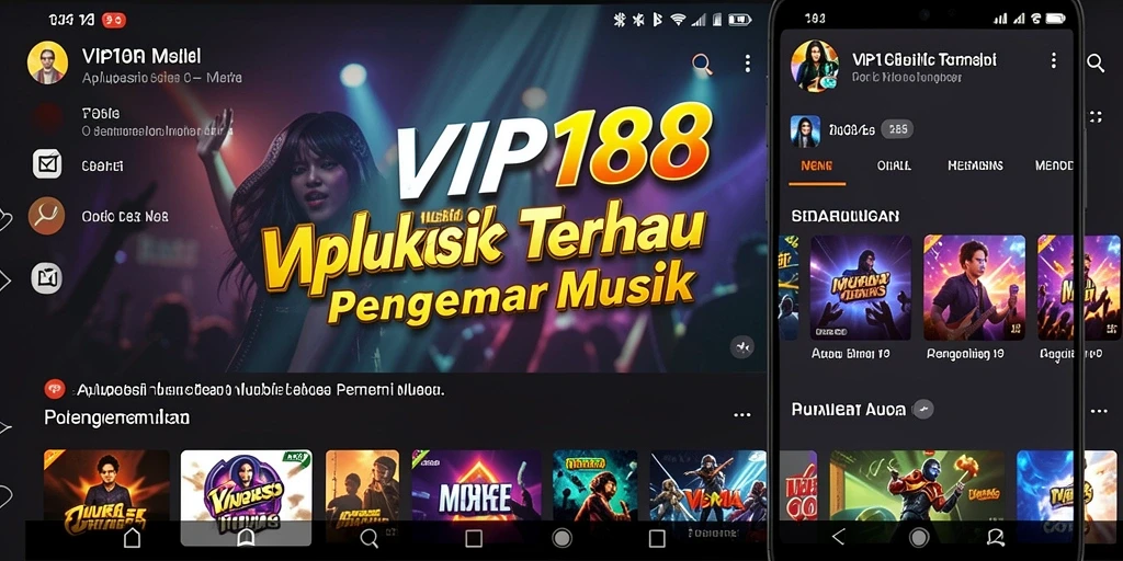 Screenshot utama VIP188 menampilkan antarmuka mudah guna untuk menikmati musik.