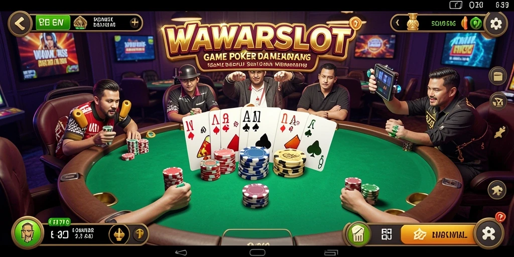 Tampilan grafis permainan Poker WAWARSLOT yang menarik dan interaktif.