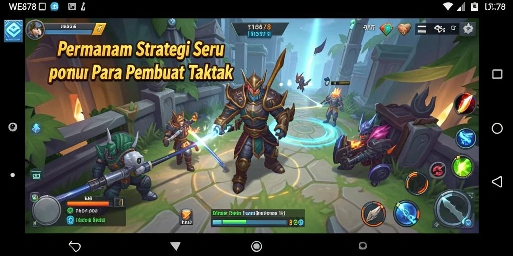 Tangkapan layar utama WE878 menampilkan aksi pertempuran strategi yang mendebarkan.