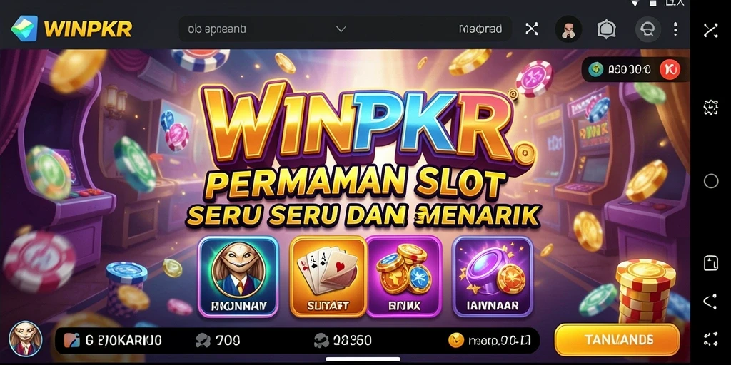 Screenshot gameplay WINPKR yang menampilkan mesin slot berkelas.